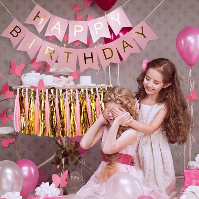 Happy Birthday Bunting Banner Party Hanging Letters Cardboard Garland Fun Deco