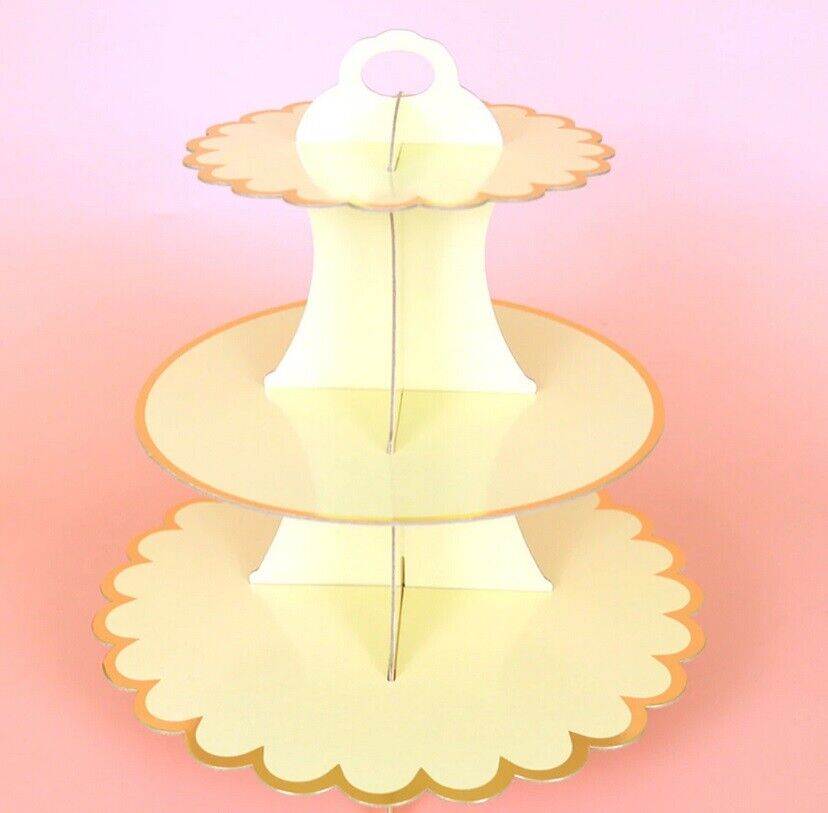 3 Tiers Cupcake Stand Paper Cake Holder Platter Wedding Decorations Birthday Fun