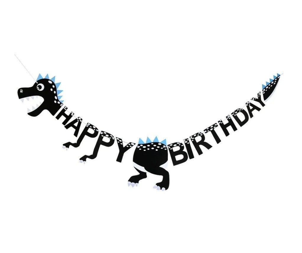 Dinosaur Happy Birthday Banner Hanging Bunting Party Decoration Garland Banners