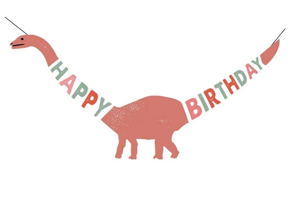 Dinosaur Happy Birthday Banner Hanging Bunting Party Decoration Garland Banners