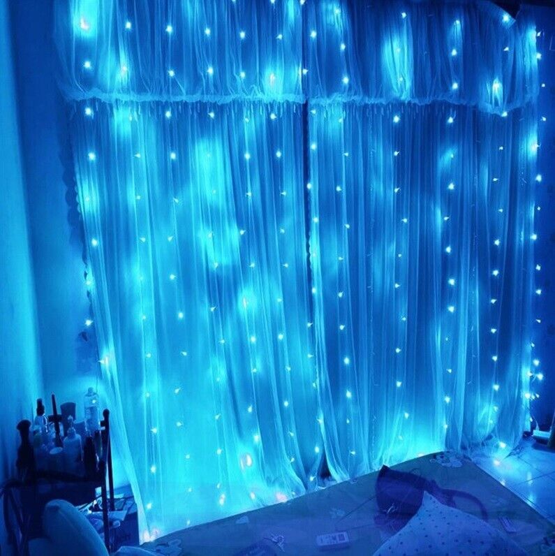 USB LED Window Curtain Fairy String Garden Lights Remote Copper Wire 3M XMAS UK