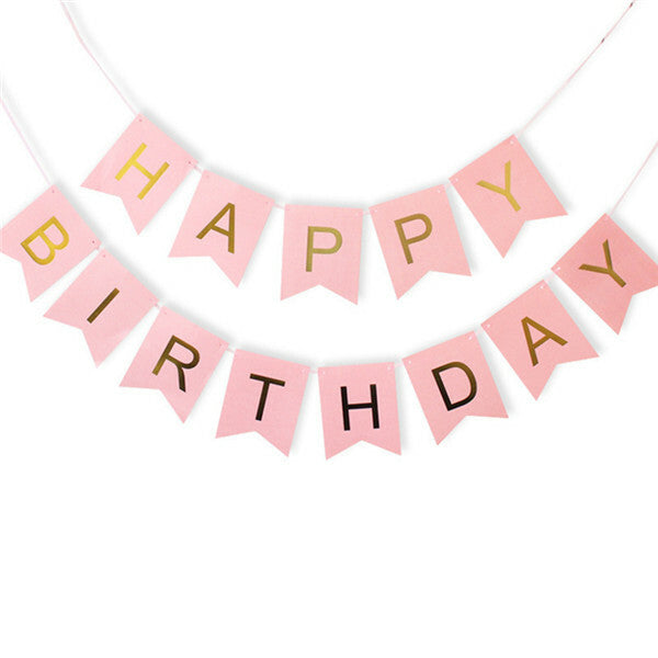 Happy Birthday Bunting Banner Party Hanging Letters Cardboard Garland Fun Deco