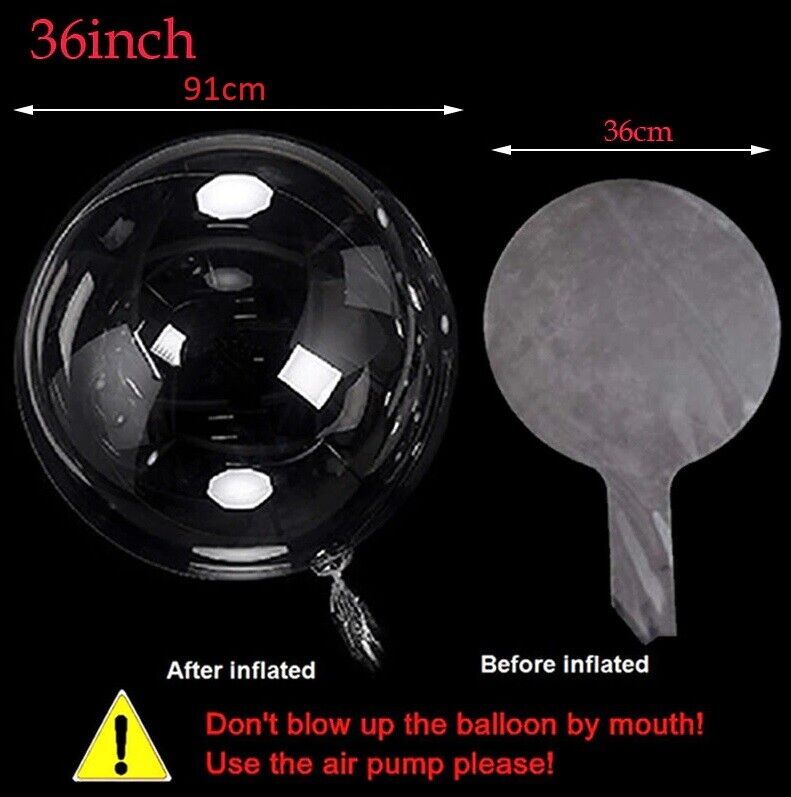 Bobo Clear Balloon Transparent Helium Huge  Party Wedding  Birthday 18” 24” 36”