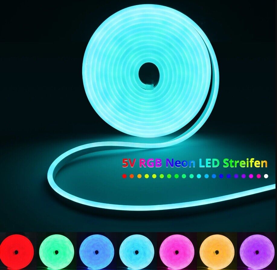 Neon LED Strip Rope Light RGB APP Remote Flexible Waterproof 3/5/10m UK Plug
