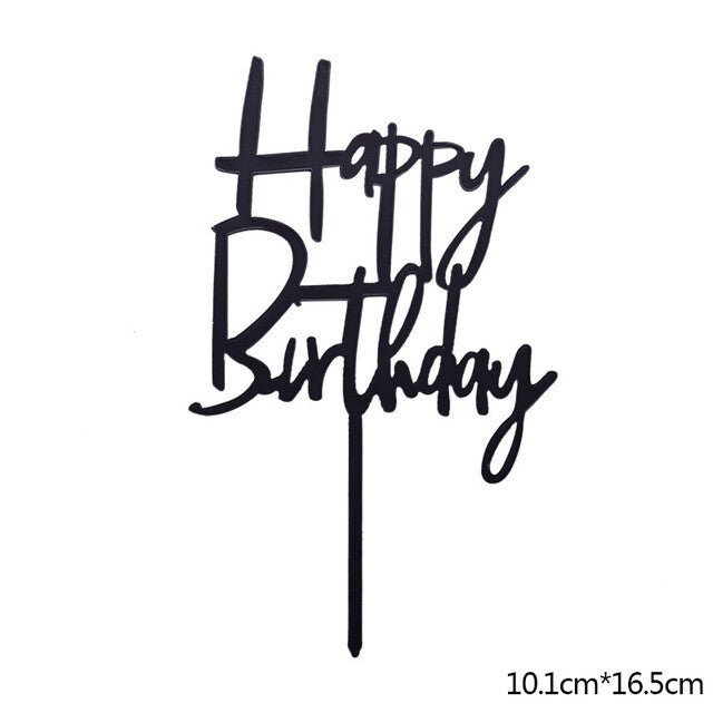Cake Topper Birthday Party Happy Decoration Acrylic DIY Cupcake Fun 18 Styles
