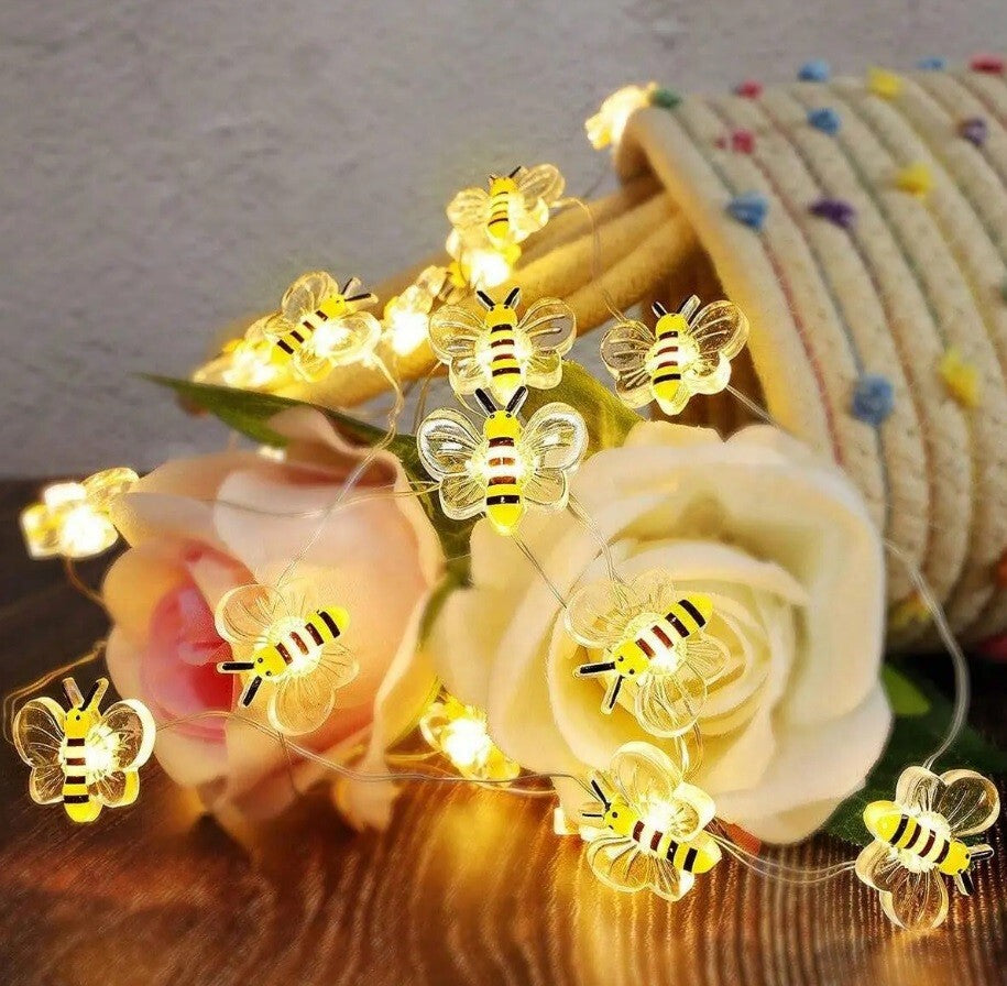 Bee LED Battery Light Fairy Honeybee String Garden Bedroom Christmas Decoration