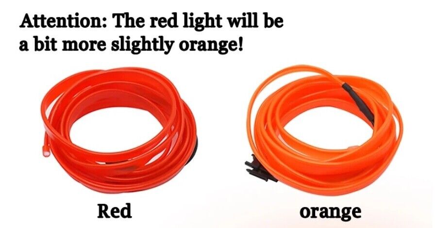Car LED Strip Neon Rope EL Wire Flexible String Glow Light 5m DIY Lighting USB
