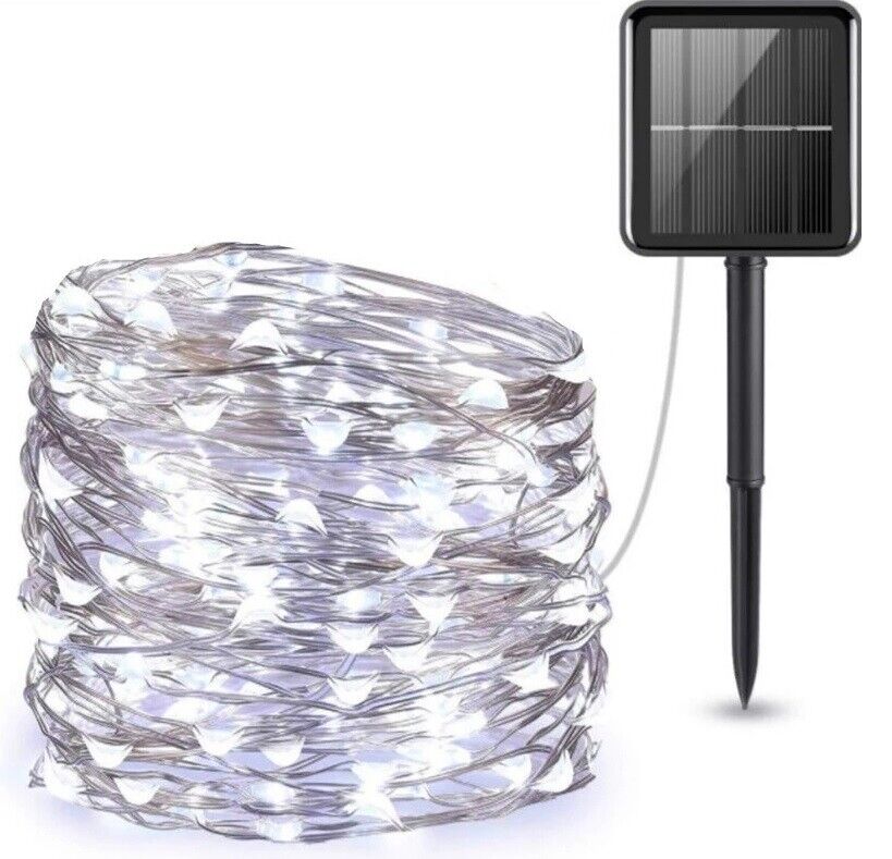 Solar LED Lights Waterproof Copper String Fairy Christmas Wedding Party Garden