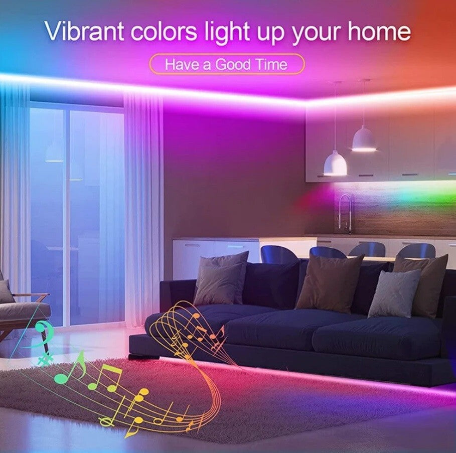 LED Strip APP Bluetooth 5050 RGB Lights 10/20m Colour Changing Tape Cabinet Kitchen TV UK