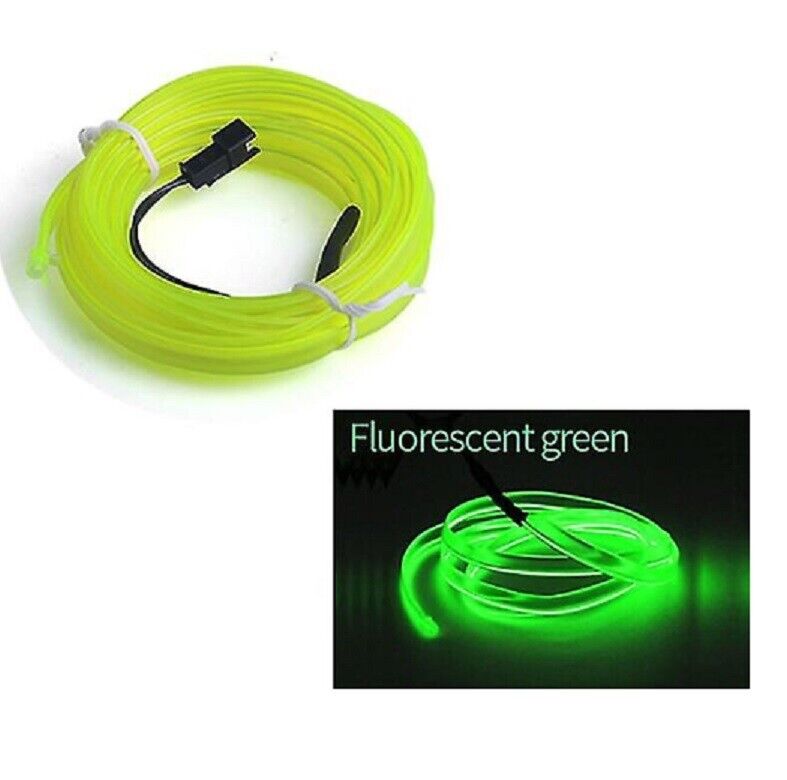 Car LED Strip Neon Rope EL Wire Flexible String Glow Light 5m DIY Lighting USB