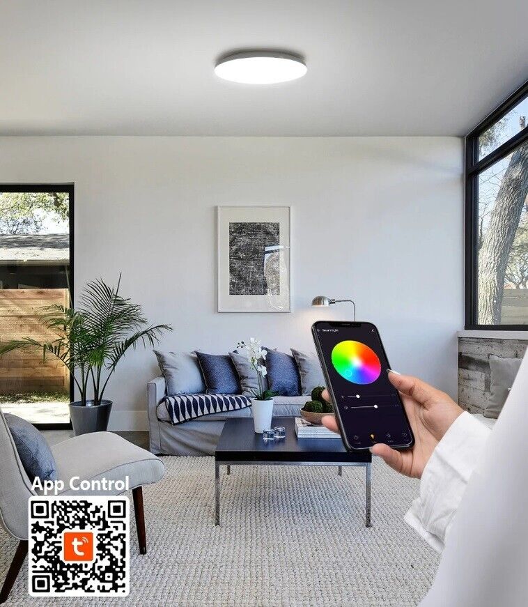 Smart LED Ceiling Light Lamp Colour Changing 30W Alexa Google Bluetooth WIFI RGB