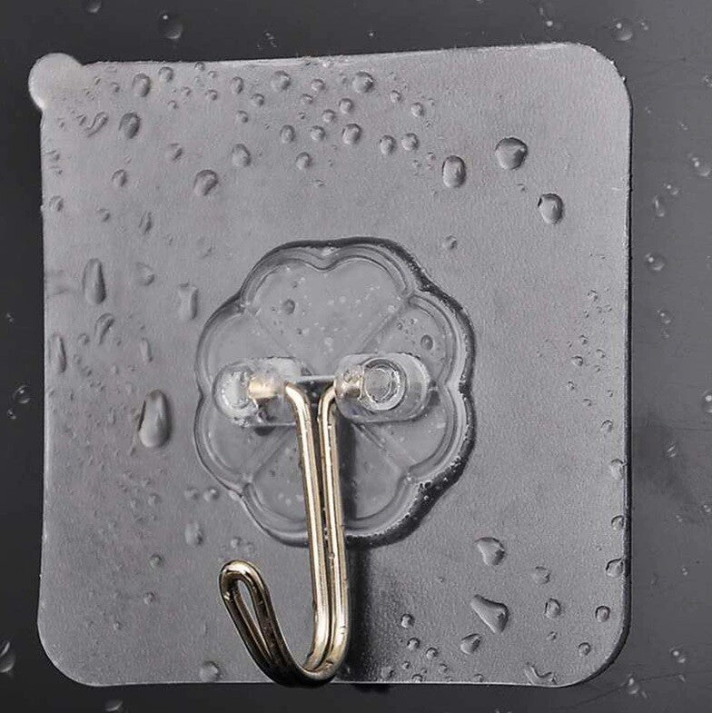 1-20 Self Adhesive Strong Sticky Hooks Heavy Duty Wall Seamless Transparent Glue
