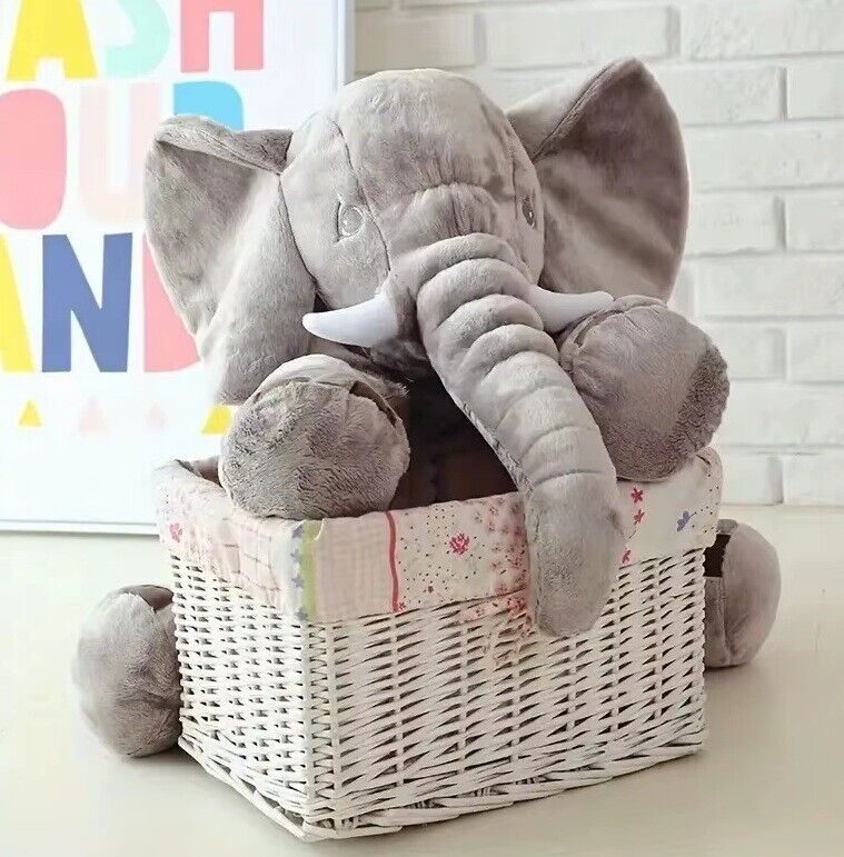 Elephant Toy Plush Pillow Cushion Animal Pet Stuffed Kids Soft 30cm Fun Birthday