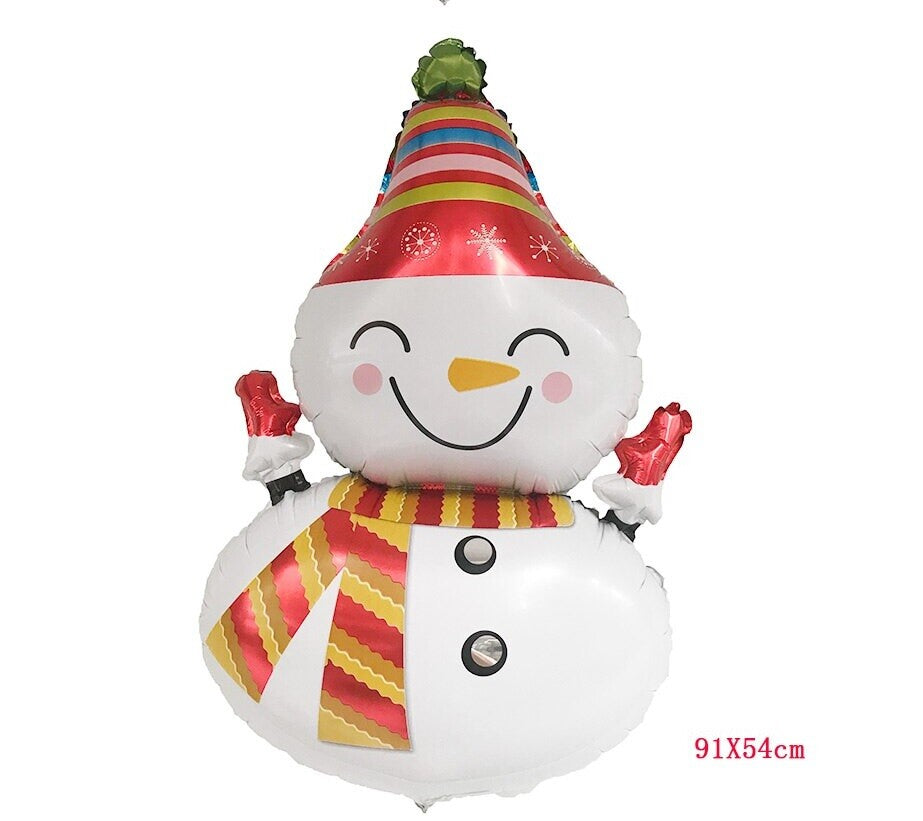 Merry Christmas Balloons Huge Xmas Tree Snowman Deer Foil Helium Party Children
