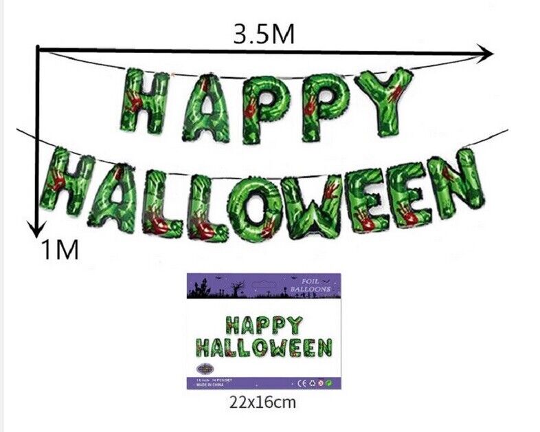 Happy Halloween Balloon Foil Air Banner Party Decoration 14 Letters Fun 16