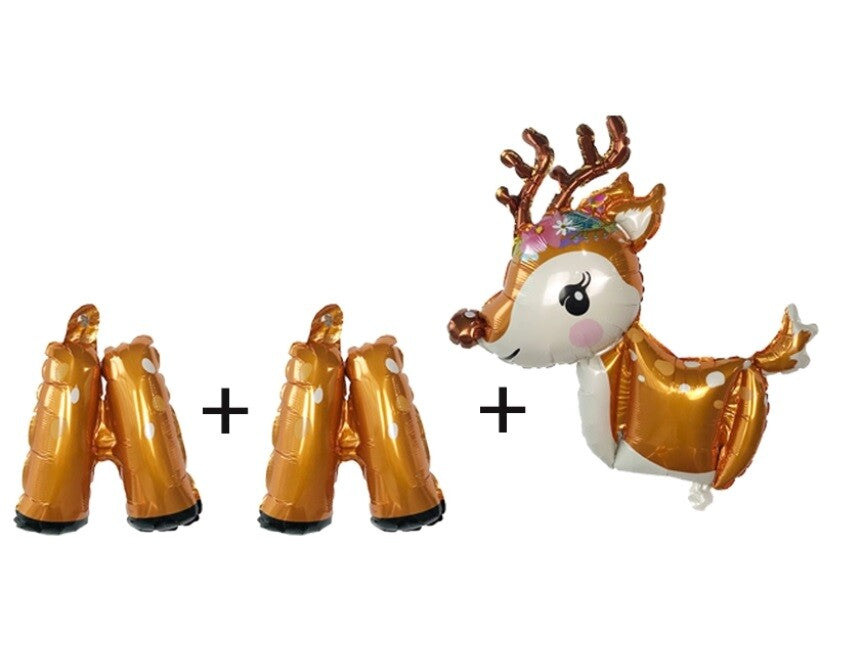 Merry Christmas Balloons Huge Xmas Tree Snowman Deer Foil Helium Party Children