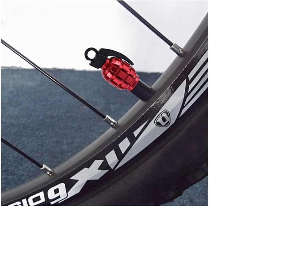 Tyre Valve Dust Caps Grenade Red Car Bike Motorcycle Alloy X 4 UK Seller