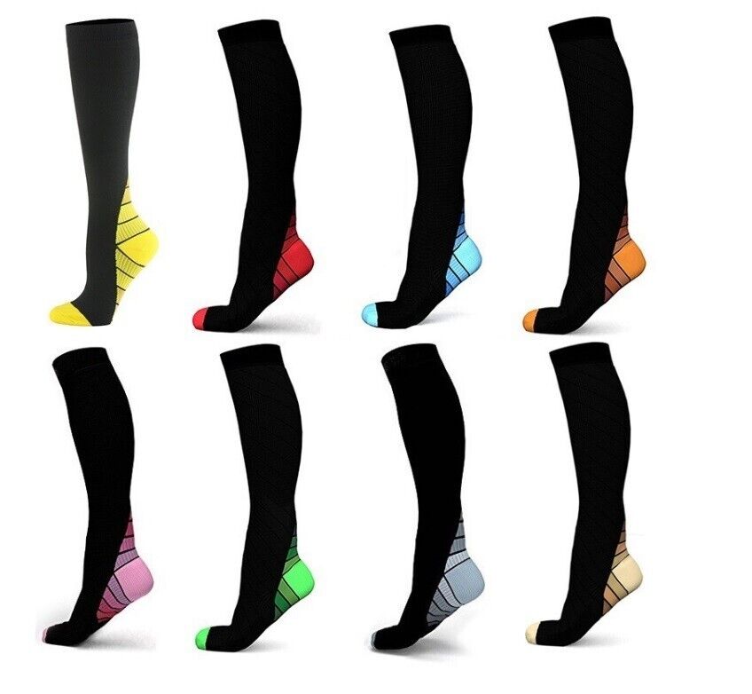 Compression Socks Unisex Anti Fatigue Medical Travel Sports Pain Relief Vein UK
