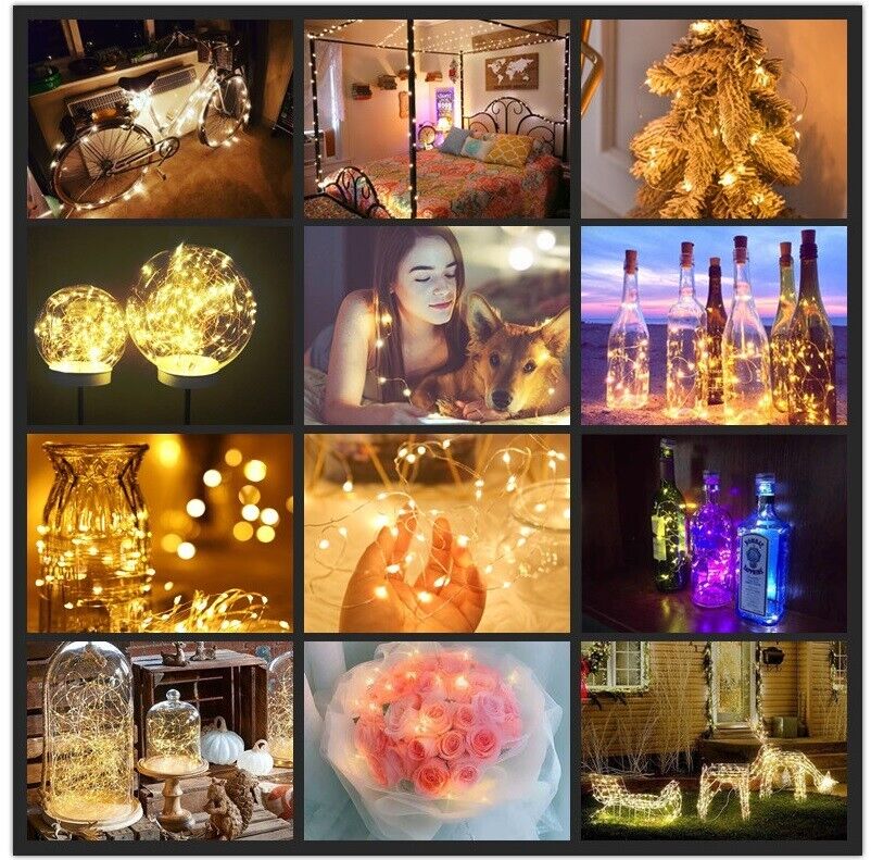 Battery Operated LED Fairy Lights, 2M 3M 5M 10M Xmas String Lights Party Wedding