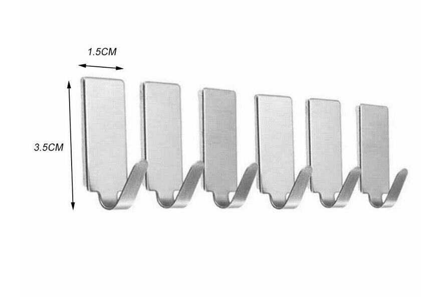 1-20 Coat Hooks Self Adhesive Sticky Heavy Duty Wall Seamless Stainless Steel UK
