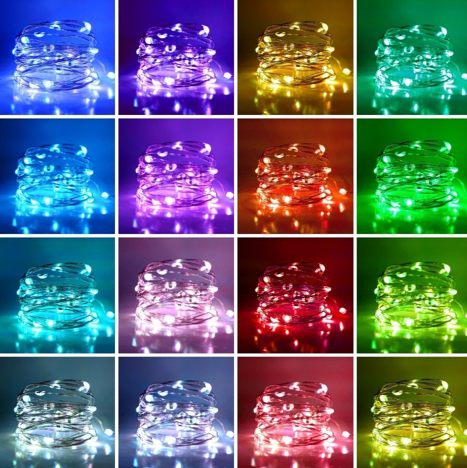 Battery Operated LED 16 Colours in One Fairy Lights Xmas String Party Wedding UK