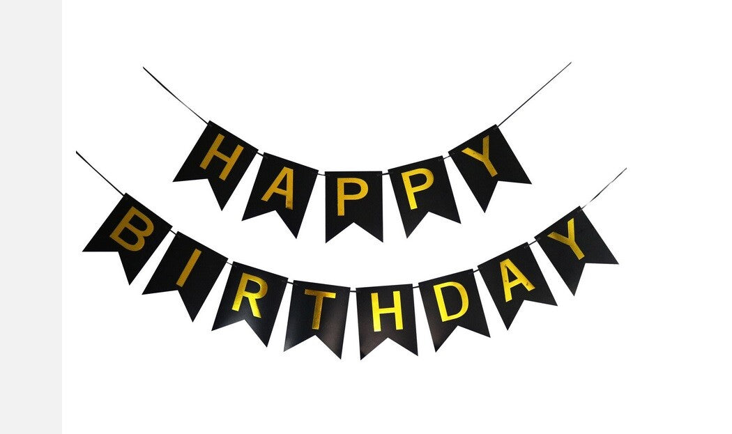 Happy Birthday Bunting Banner Party Hanging Letters Cardboard Garland Fun Deco
