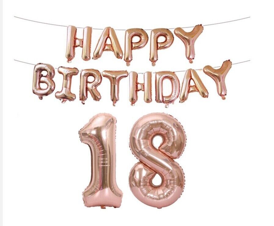 Birthday Balloons Set Banner Number 18 21 30 50 Alphabet Party Decoration Fun