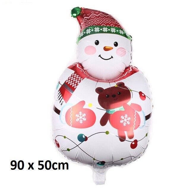 Merry Christmas Balloons Huge Xmas Tree Snowman Deer Foil Helium Party Children