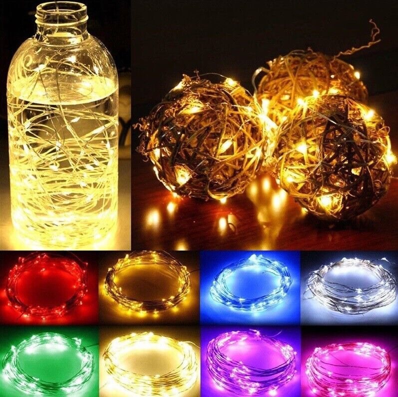 Battery Operated LED Fairy Lights, 2M 3M 5M 10M Xmas String Lights Party Wedding