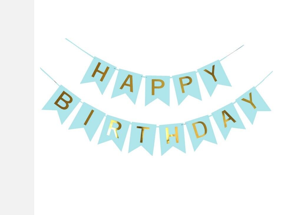 Happy Birthday Bunting Banner Party Hanging Letters Cardboard Garland Fun Deco