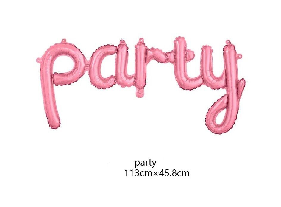 PARTY Balloons Connected Letters Word Foil Air Wedding Birthday Shower Hen Fun