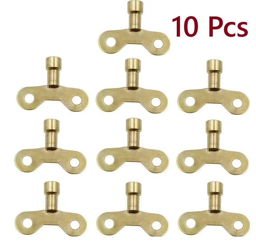 Radiator Plumbing x 10 Bleed Bleeding Key Keys Solid Brass for Venting Air Valve