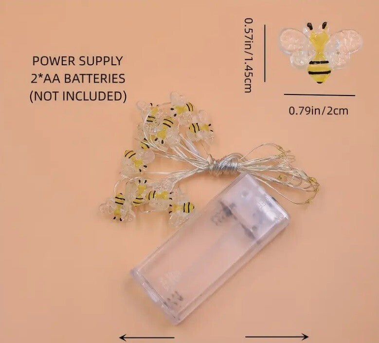 Bee LED Battery Light Fairy Honeybee String Garden Bedroom Christmas Decoration