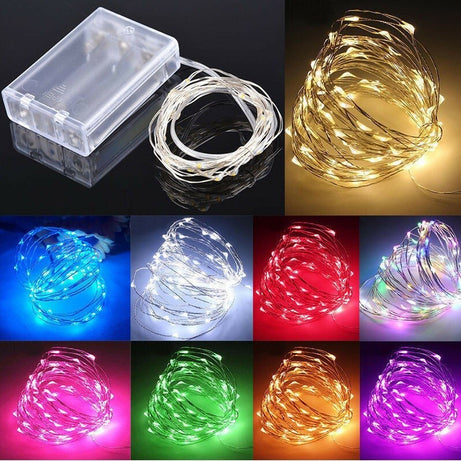 Battery Operated LED Fairy Lights, 2M 3M 5M 10M Xmas String Lights Party Wedding