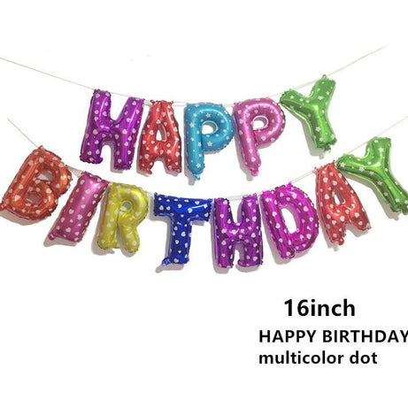 HAPPY BIRTHDAY BALLOONS BANNER BUNTING PARTY DECORATION FUN 16"