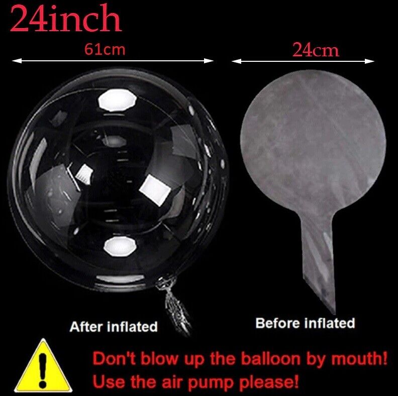 Bobo Clear Balloon Transparent Helium Huge  Party Wedding  Birthday 18” 24” 36”