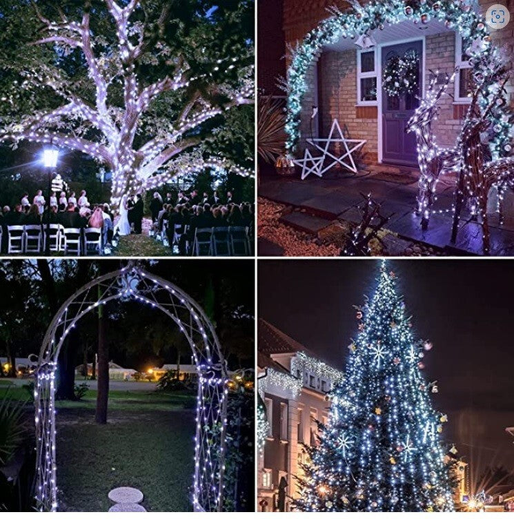 Solar LED Lights Waterproof Copper String Fairy Christmas Wedding Party Garden