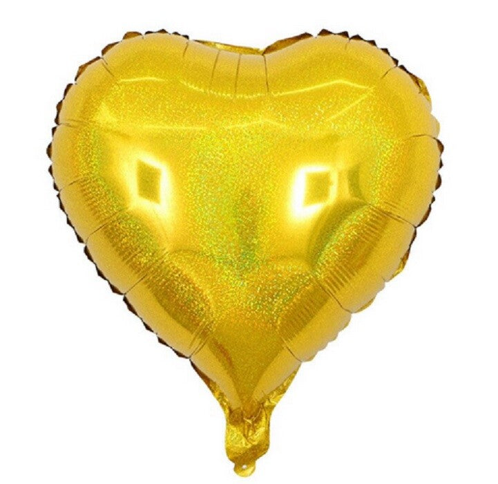 Heart 18” Balloons Foil 10 x Laser Shiny Helium Air Birthday Party Wedding Décor