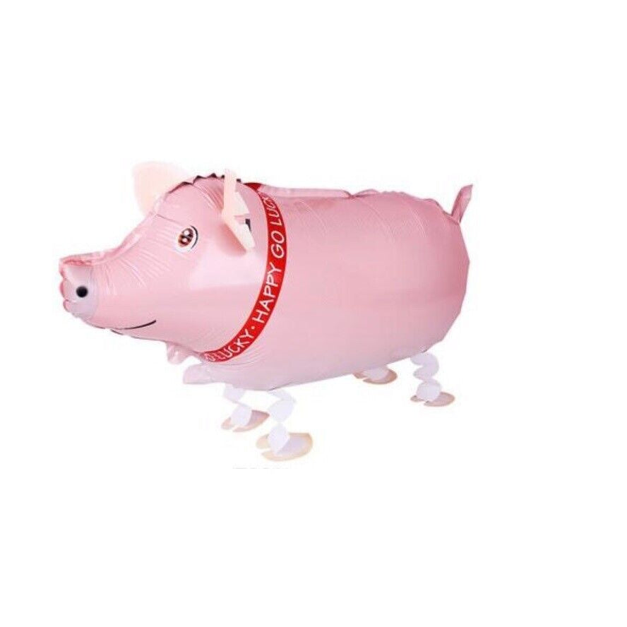 Pig Balloon Walking Pet Animal Airwalker Foil Helium Kids Fun Parties Toys