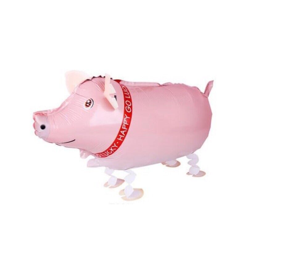 Pig Balloon Walking Pet Animal Airwalker Foil Helium Kids Fun Parties Toys
