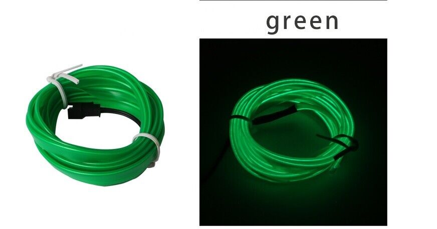 Car LED Strip Neon Rope EL Wire Flexible String Glow Light 5m DIY Lighting USB