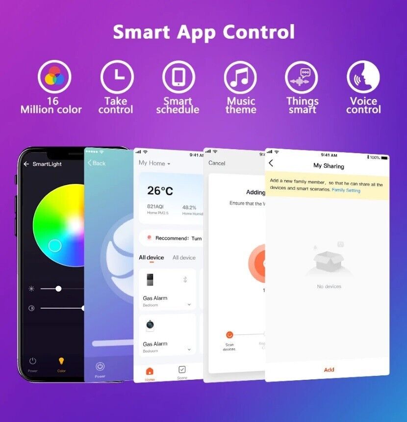 Smart LED Ceiling Light Lamp Colour Changing 30W Alexa Google Bluetooth WIFI RGB