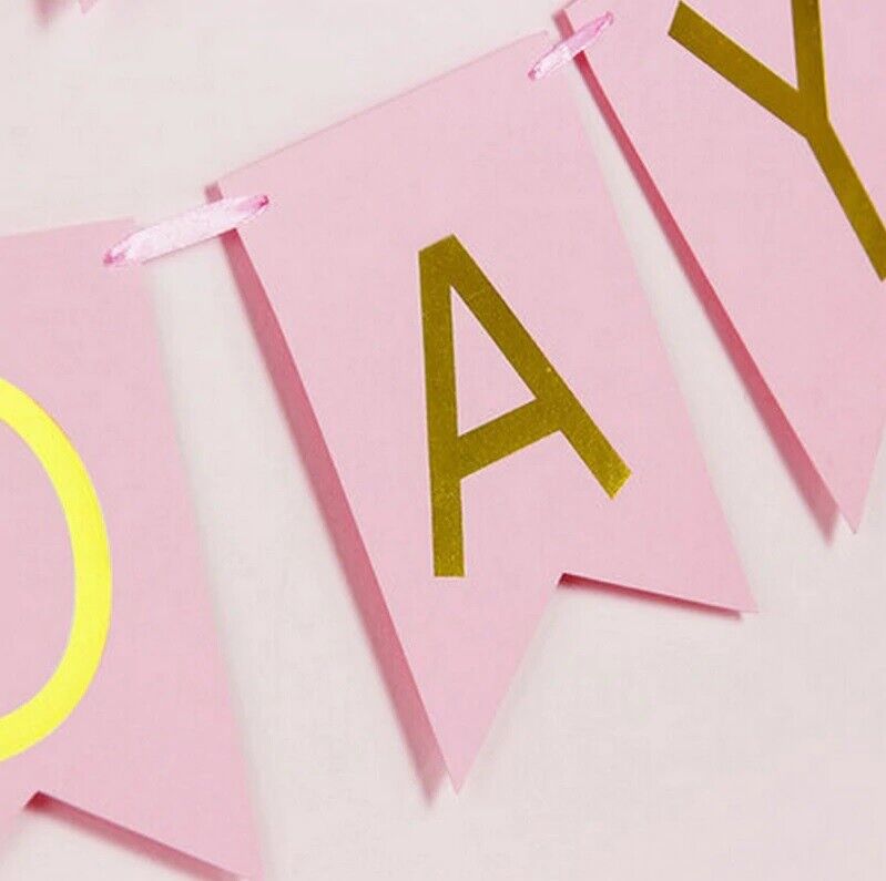 Happy Birthday Bunting Banner Party Hanging Letters Cardboard Garland Fun Deco