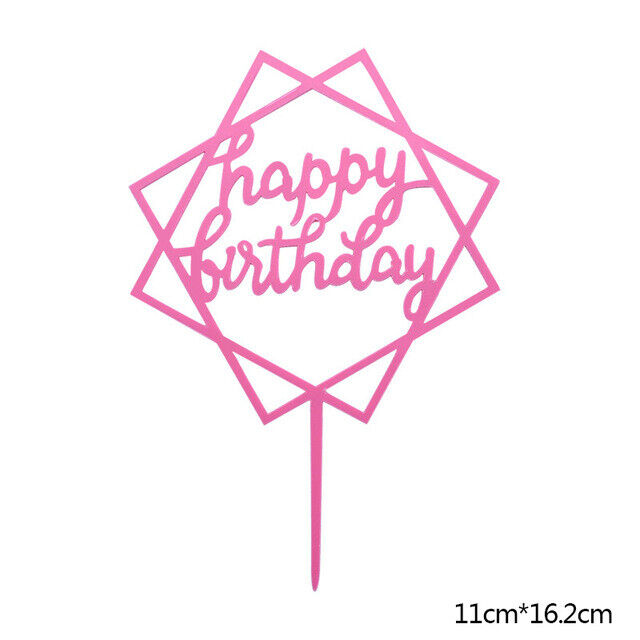 Cake Topper Birthday Party Happy Decoration Acrylic DIY Cupcake Fun 18 Styles