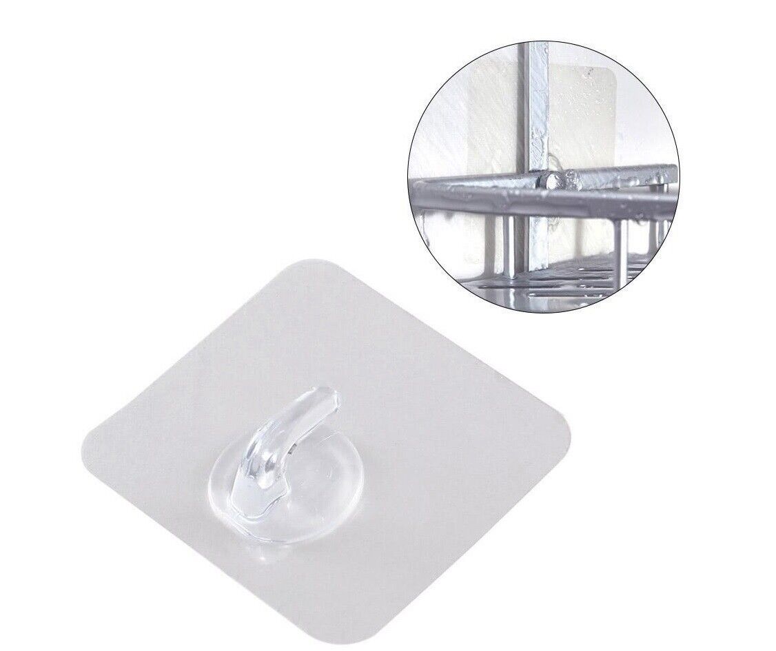1-10 Coat Hooks Clear Strong Self Adhesive Door Wall Hangers Sticky Seamless