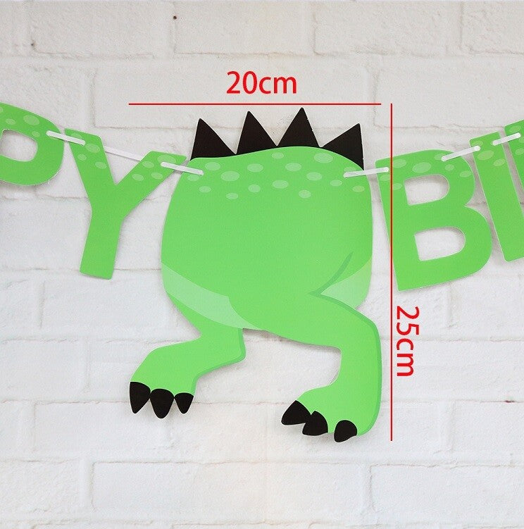 Dinosaur Happy Birthday Banner Hanging Bunting Party Decoration Garland Banners