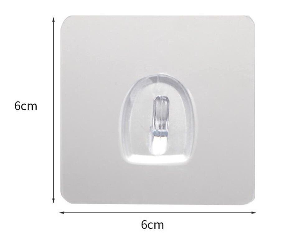 1-10 Coat Hooks Clear Strong Self Adhesive Door Wall Hangers Sticky Seamless