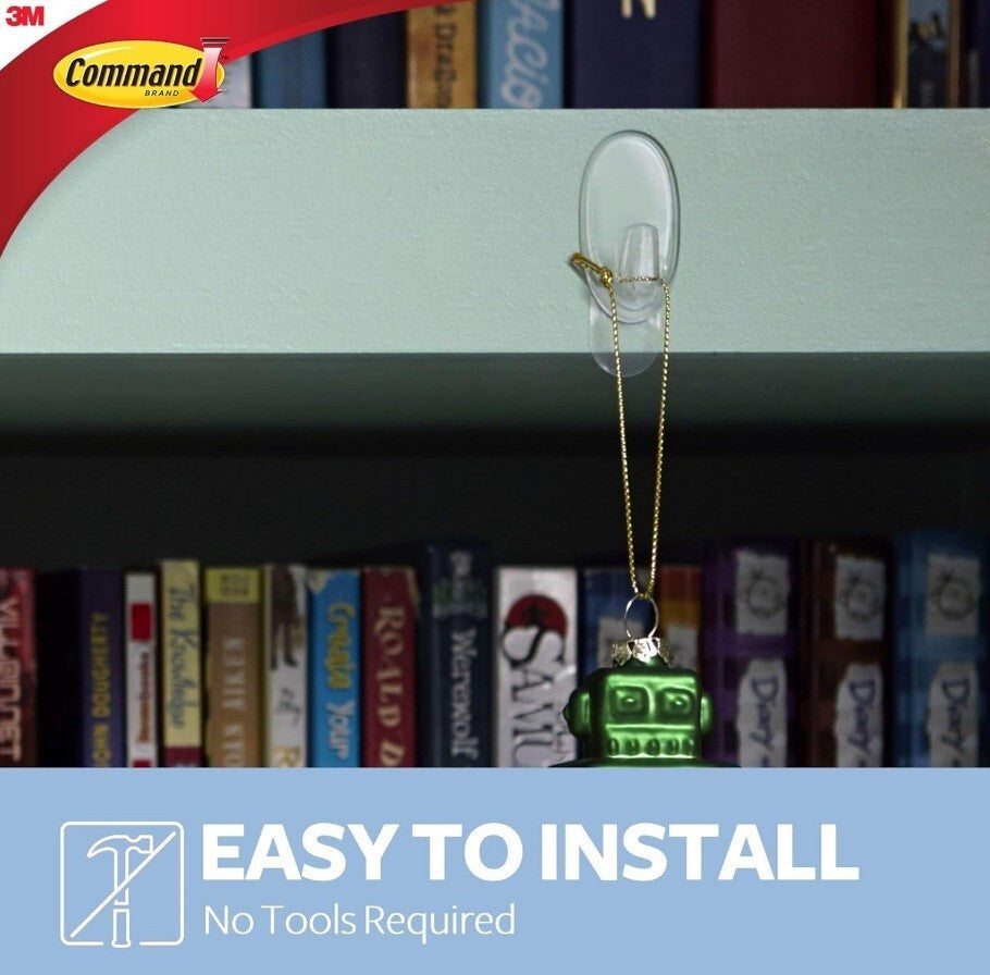 COMMAND Hooks Clear Small Hanging self adhesive Damage Free Pack of 2