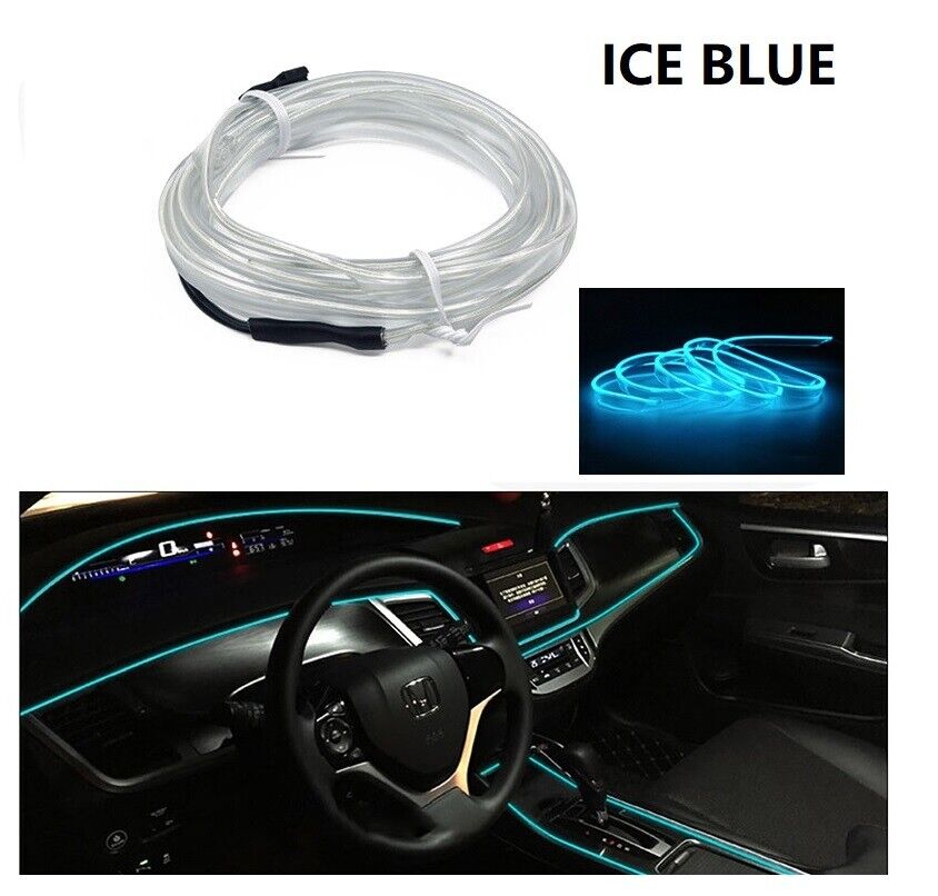 Car LED Strip Neon Rope EL Wire Flexible String Glow Light 5m DIY Lighting USB