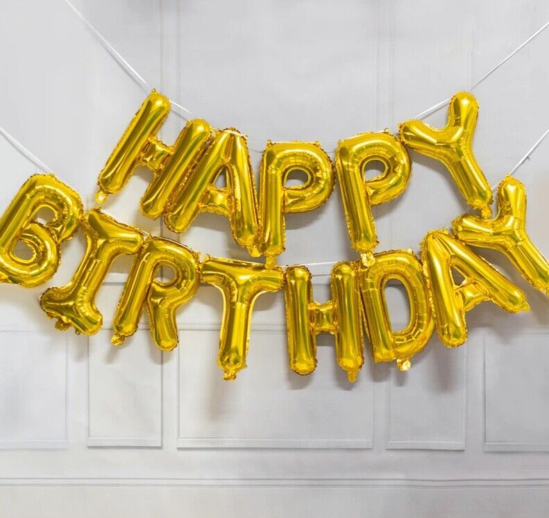 Happy Birthday Balloons 16 inch Birthday Foil Banner Hanging Letter Party Fun